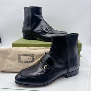 Gucci Horsebit Ankle Boots Black Leather Womens UK 7 US 10 $1790 - NEW